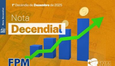 FPM: cofres municipais recebem 1º decêndio nesta quarta-feira