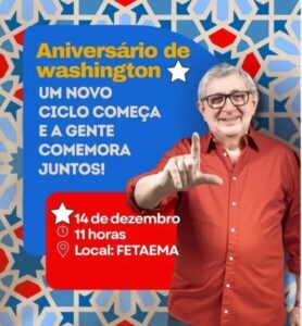 Washington Oliveira reúne aliados para comemorar aniversário; política e próximos passos do PT devem dominar a pauta