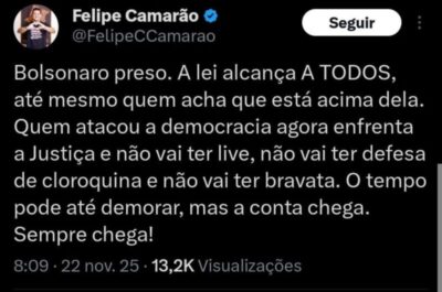 Felipe Camarão reage a prisão de Bolsonaro: ‘A conta chega’