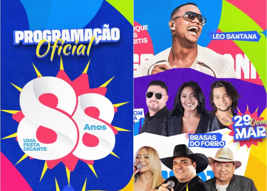 Prefeitura de Vargem Grande divulga programação completa do Aniversário de 88 anos