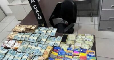 Professora é presa em Timon com quase R$ 450 mil e centenas de cartões de idosos