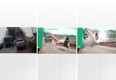 Novas imagens do desabamento da ponte em Estreito mostram moto sendo arremessada