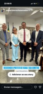 Prefeito Carrinho Cidreira cumpre agenda em Brasília em busca de investimentos para Viana