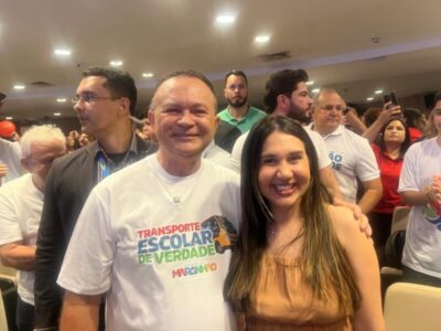 Bruna Pessoa e secretário Carlos Júnior participam do lançamento do Transporte Escolar de Verdade pelo governador Carlos Brandão