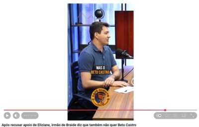 VÍDEO: Após recusar apoio de Eliziane, irmão de Braide aumenta a soberba e diz que também não quer Beto Castro