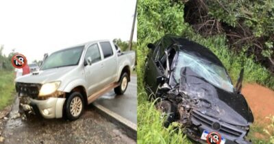 Colisão entre veículos é registrada na BR-222 em Vargem Grande