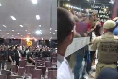 Confusão em culto: fiel expõe traição de pastor e culto termina em tapas e homem armado