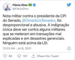 ‘Ninguém está acima da lei’, diz Flávio Dino sobre nota ‘abusiva’ dos generais