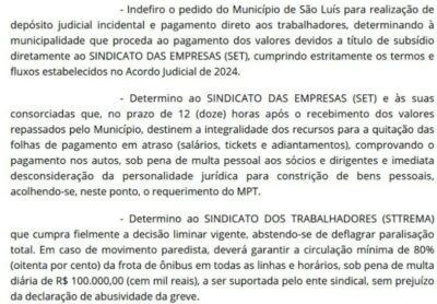 TRT-MA se posiciona sobre crise do transporte público em São Luís