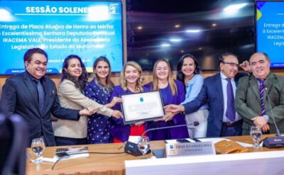 Iracema Vale é homenageada na Câmara de São Luís