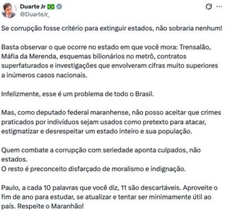 Coordenador da Bancada do MA reage as falas agressivas de Paulo Bilynskyj