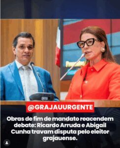 Obras de fim de mandato reacendem debate: Ricardo Arruda e Abigail Cunha travam disputa pelo eleitor grajauense