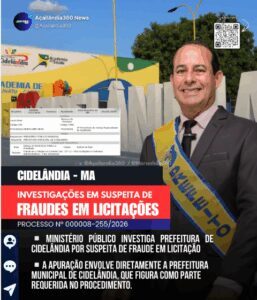 MP do Maranhão investiga suspeita de fraude em licitação na Prefeitura de Cidelândia