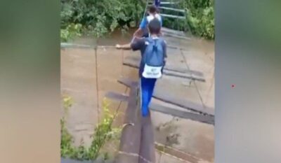 Alunos são colocados em risco ao atravessar ponte precária em Balsas