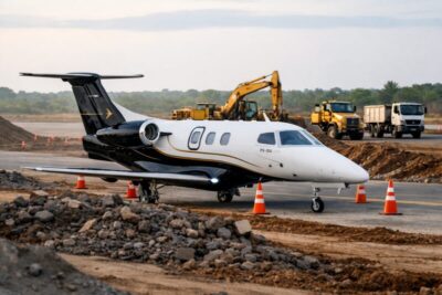 Jatinho que saiu de Bacabal declara combustível mínimo e pousa em aeroporto em obras no Piauí
