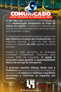 SET anuncia redução da frota por conta da Guerra no Oriente Médio