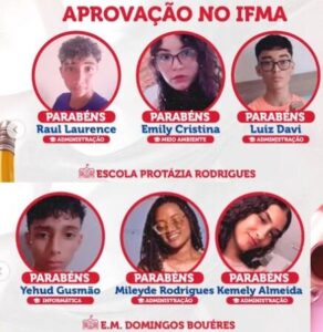 Bequimão tem oito estudantes da rede municipal aprovados no IFMA