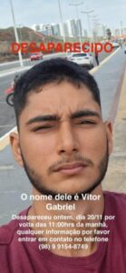 JOVEM DE ITAPECURU-MIRIM DESAPARECE E FAMÍLIA VIVE DESESPERO; ÚLTIMA LOCALIZAÇÃO FOI EM COROATÁ