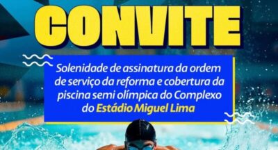 Prefeitura de Timon assina ordem de serviço para reforma da piscina semiolímpica do Complexo Miguel Lima