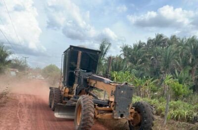 Prefeitura de Presidente Vargas inicia recuperação da estrada vicinal do Finca-Pé 2 até a sede do município.