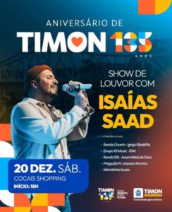 Timon celebra 135 anos com grande programação cultural no Cocais Shopping