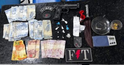 Traficante de drogas é preso com simulacro de arma de fogo no Bairro Santo Antônio