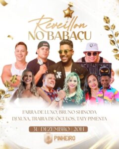 É hoje – Prefeitura de Pinheiro promove Réveillon com shows, contagem regressiva e queima de fogos no Parque do Babaçu