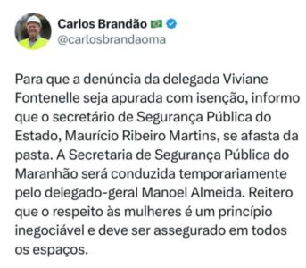 Governador Carlos Brandão afasta secretário de Segurança após denúncia de assédio