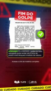 OAB/MA celebra aprovação de projeto que combate o golpe do falso advogado