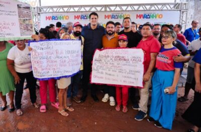 Em São José de Ribamar, Orleans Brandão e Dudu Diniz participam do anúncio de obras nos bairros Parque Araçagy, Jota Lima, Vila Sarney II e Vila Kiola