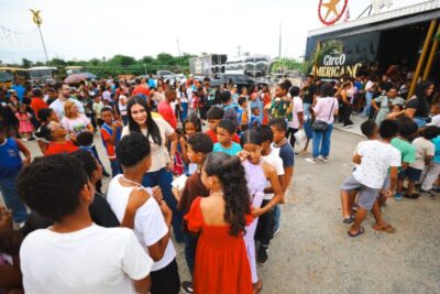 Osmar Filho e Clara Gomes levam mais de 350 crianças ao Circo Americano em São Luís