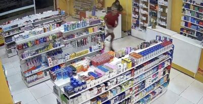 Tentativa de homicídio é registrada por câmeras de segurança no centro de Olho d’Água das Cunhãs