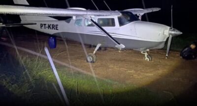 Chuva derruba “avião do pó” e PM apreende R$ 26 milhões em cocaína