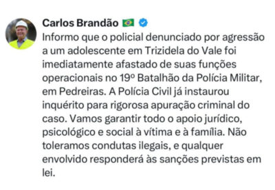 Governador manda afastar PM que teria agredido namorado de enteada no MA