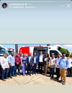 Prefeito JÚNIOR DO POSTO e Larissa DP são recebidos pelo Governador BRANDÃO.