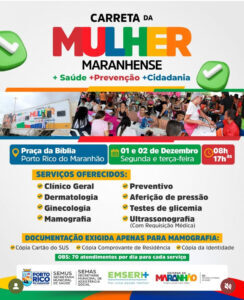 Carreta da Mulher Maranhense chega a Porto Rico do Maranhão, com dois dias de atendimentos gratuitos
