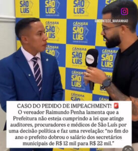 Vereador expõe contradições e critica Braide por descumprir lei que garante direitos a servidores