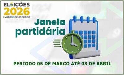 Janela partidária para eleições de 2026, início 05 de março, e segue até o dia 3 de abril para troca de siglas!