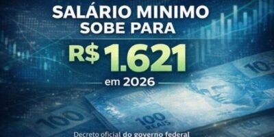Novo salário mínimo será de R$ 1.621 em 2026