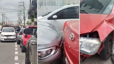 Perseguição policial causa troca de tiros e colisões na Avenida Litorânea, em São Luís