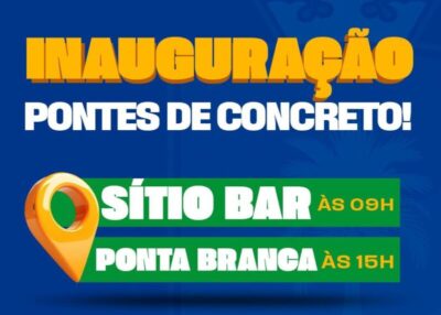 Prefeito André da RalpNet vai inaugurar duas pontes de concreto nesta quarta (11)