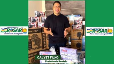 Prefeito Calvet Filho, atendendo a ofícios realiza entrega de presentes para o dia das mães