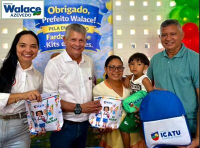 Prefeito Walace Azevedo, realiza entrega dos fardamentos e kits escolares para os alunos de Icatu!
