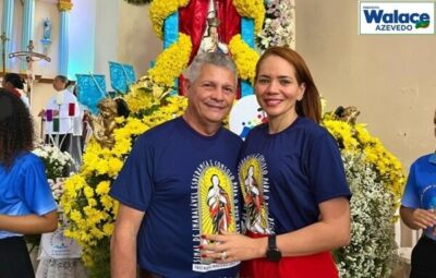 Prefeito de Icatu, acompanhado da primeira dama participa da festa da conceição