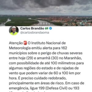 Após alerta de chuvas, governador Brandão pede atenção em mais de 160 cidades que podem registrar temporais e ventos de até 100 km/h