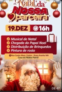 Núbia Patrol convida população de Graça Aranha para comemoração de Natal.