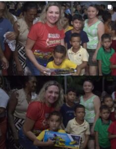 Vídeo : Núbia Patrol abre as portas da sua casa  e realiza uma grande festa de Natal em Graça Aranha.