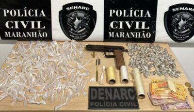 POLÍCIA CIVIL PRENDE HOMEM E APREENDE DROGAS E ARMA DE FOGO EM TIMON
