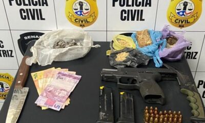 Operação prende dois homens e apreende drogas e arma de uso restrito no interior do MA