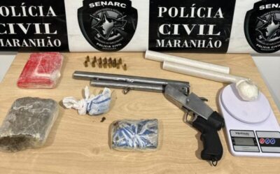 TRÊS PESSOAS SÃO PRESAS POR TRÁFICO DE DROGAS E POSSE IRREGULAR DE ARMA DE FOGO DURANTE OPERAÇÃO DA POLÍCIA CIVIL EM TIMON